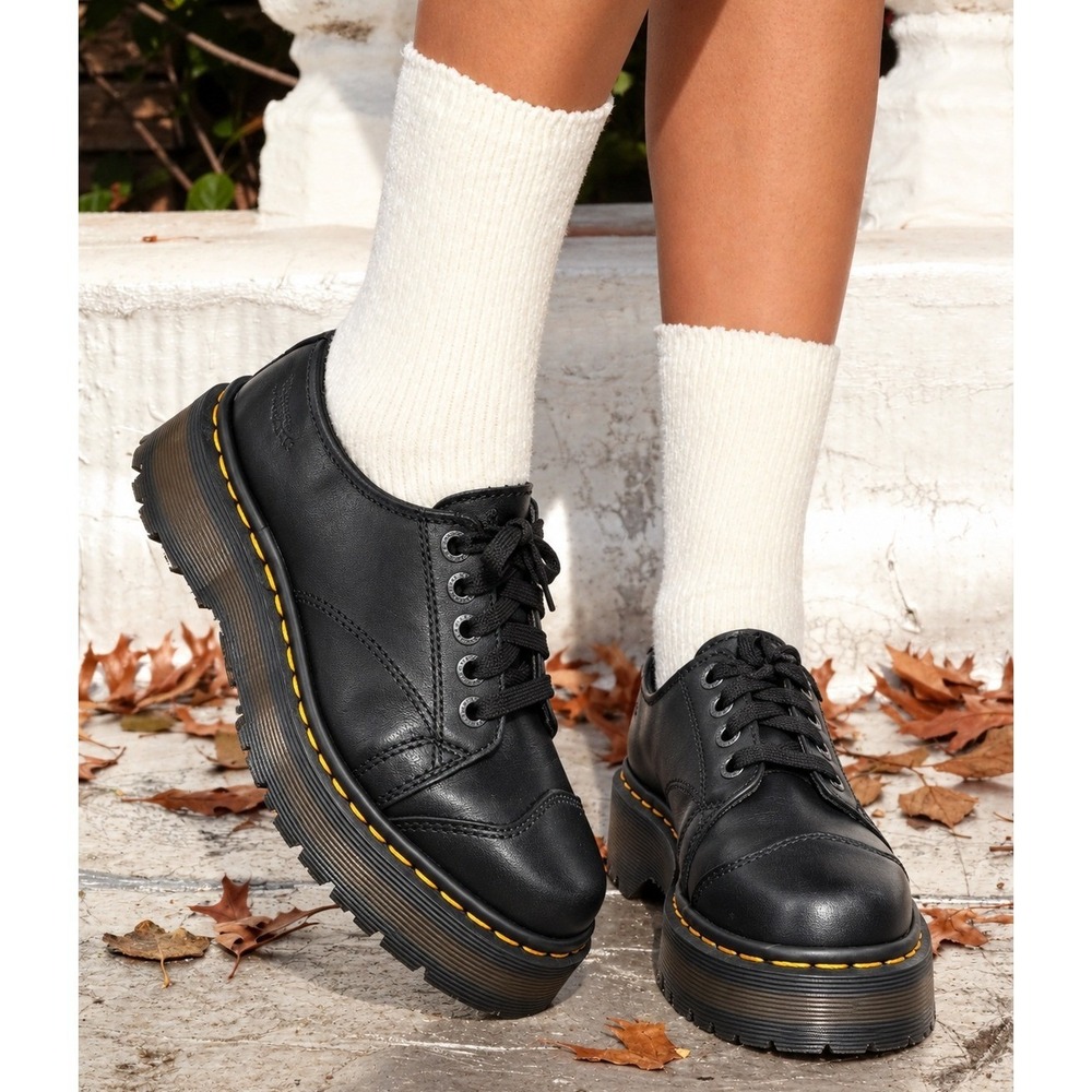 Dr Martens 8651 Black Leather Platform Chunky Oxford Shoes UK4 US6 England Y2K
